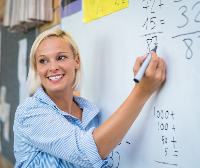 Teacher teaching math